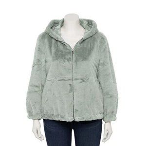 Plus Size Nine West Faux Fur Hoodie